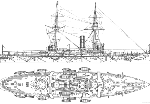 HMS Renown [Battleship] (1897) - drawings, dimensions, pictures